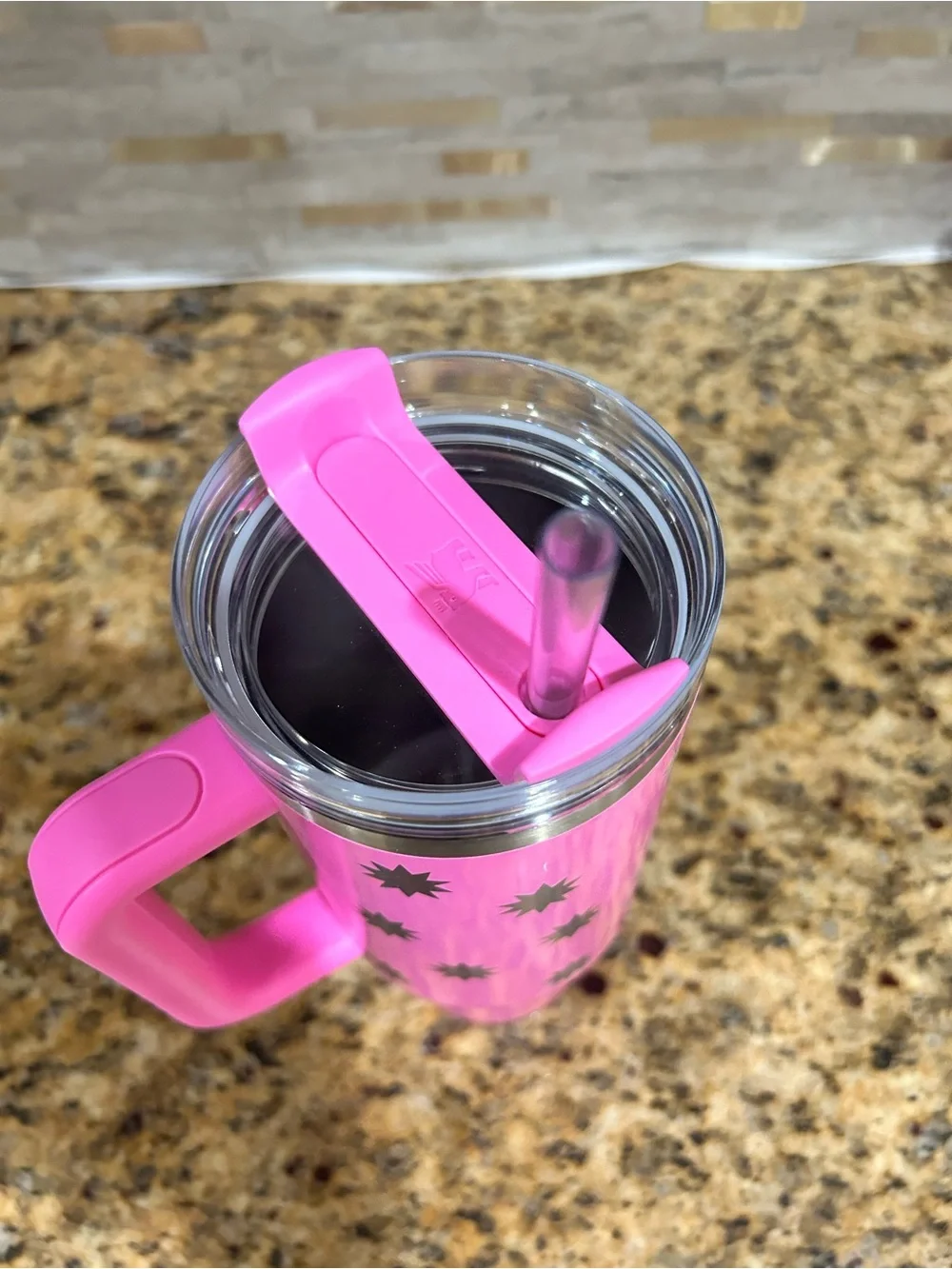 Stanley Pink Popsicle Starburst Stainless Travel Tumbler with Handle and Straw
